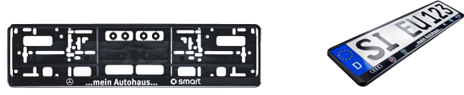 Nummernschildverstrker mit Kundenaufdruck