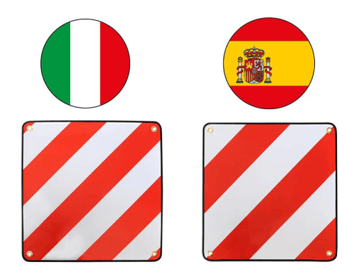Alu Warntafel für Italien und Spanien
