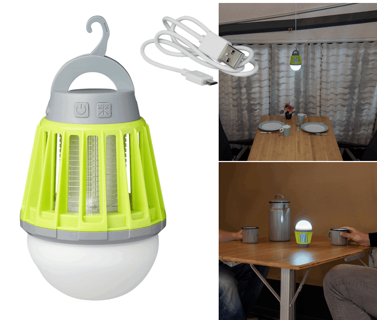 Camping- & Insektenlampe 2 in 1, wiederaufladbar