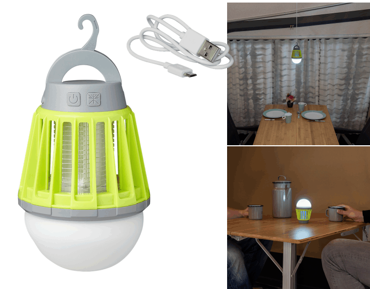 Camping- & Insektenlampe 2 in 1, wiederaufladbar