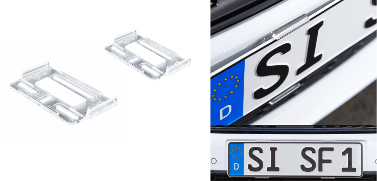 Rahmenloser Universal-Kennzeichenhalter transparent 