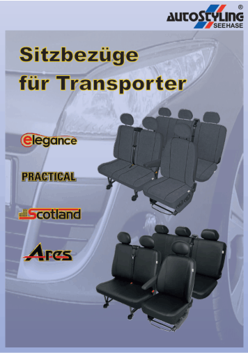 Sitzbezug-Set für dritte Sitzreihe für VW T5 & VW T6 - 100 % Passform, für  3er